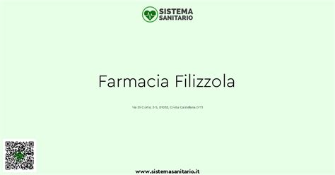 Orari di apertura di Farmacia Filizzola a Civita Castellana.